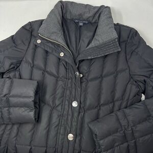 Brooks Brothers 346‎ Black Quilted Duck Down Puffer Jacket Size 4 *Read*